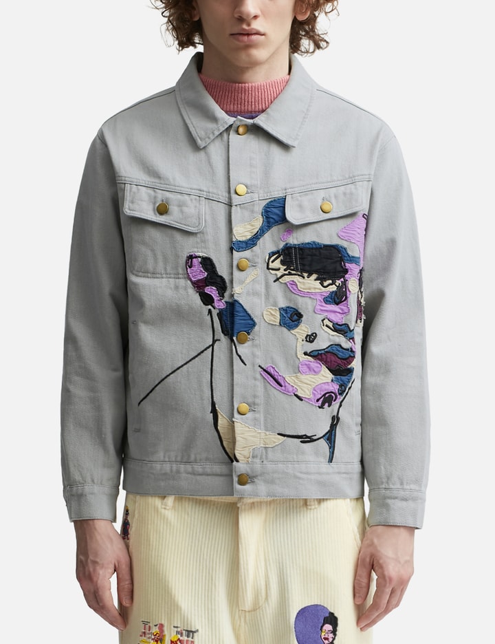 Face Embroidered Denim Jacket Placeholder Image