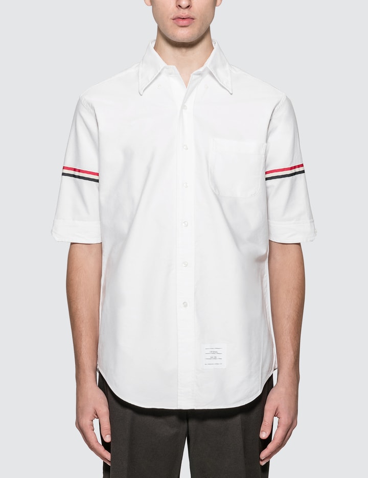 Classic Short Sleeve Oxford Shirt With Stripe Placeholder Image