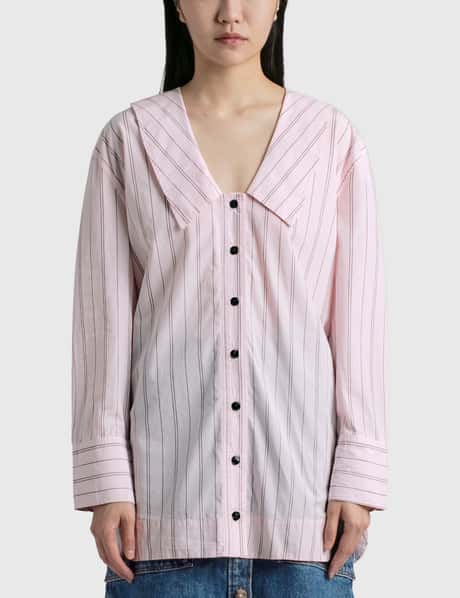 Ganni Oversized Stripe Cotton Shirt