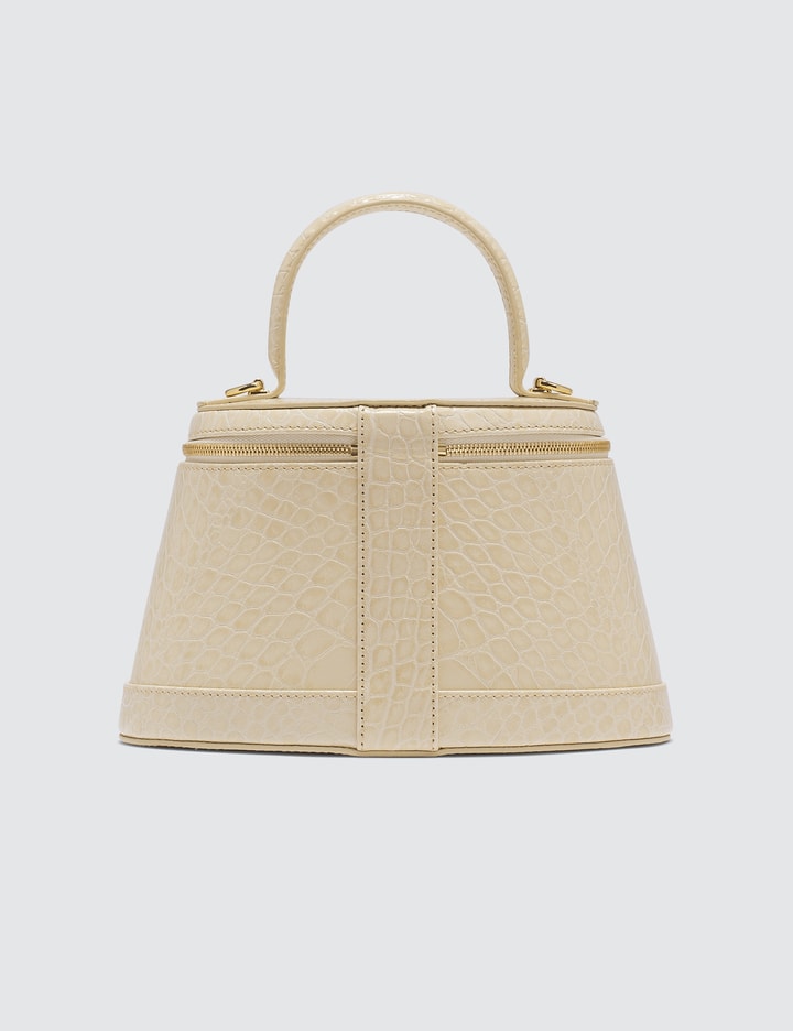 Annie Cream Croco Embossed Leather Bag Placeholder Image