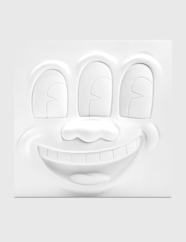Keith Haring Three Eyed Smiling Face Statue White Version Placeholder Image