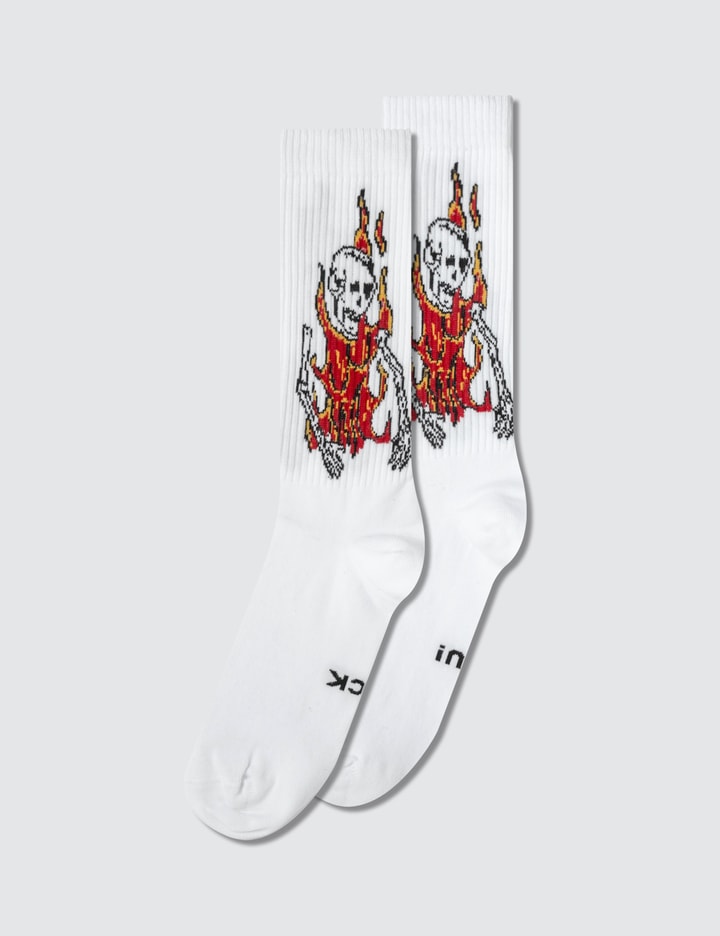 Flaming Skeleton Socks Placeholder Image