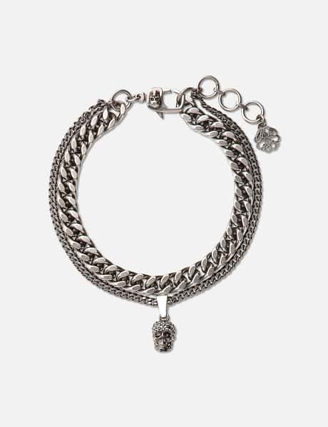 Alexander McQueen Pave Skull Chain Bracelet