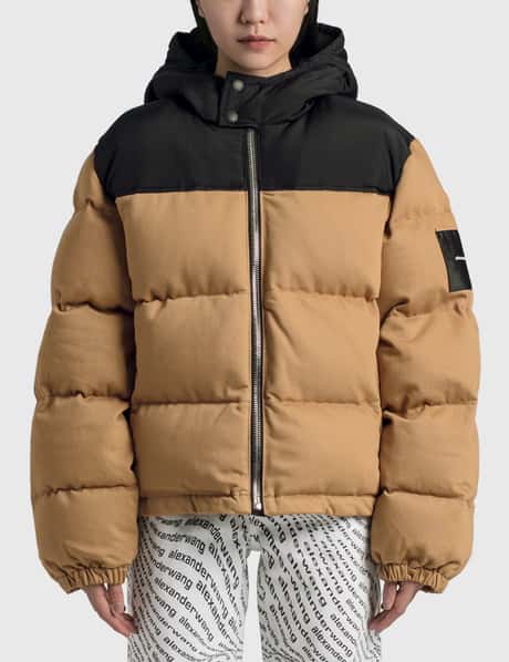 T By Alexander Wang Colorblock Hooded Puffer Jacket