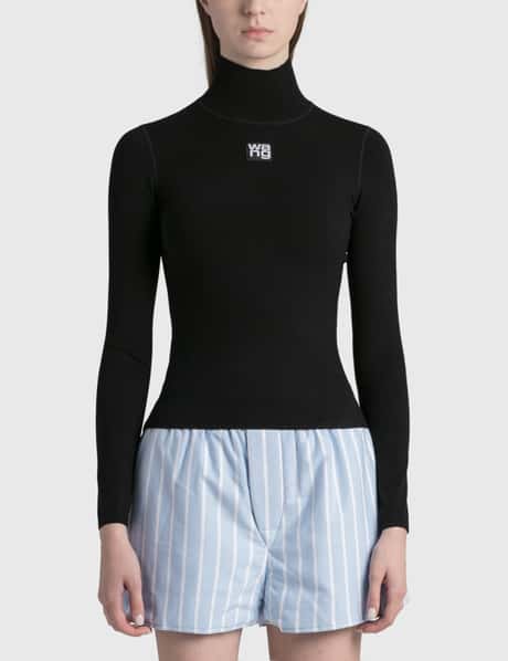 T By Alexander Wang Logo Turtleneck Pullover