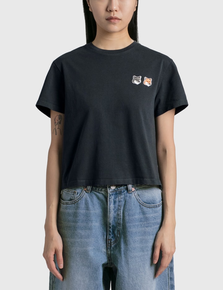 Double Fox Head Patch Cropped T-shirt Placeholder Image