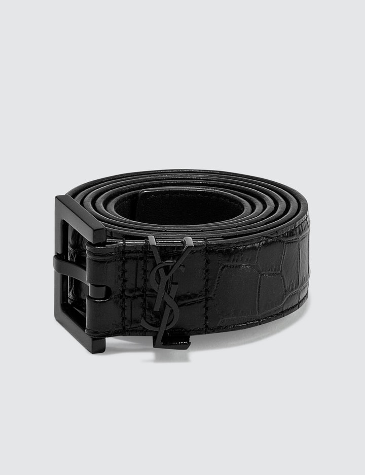 Monogram Belt In Croco Embossed Leather Placeholder Image