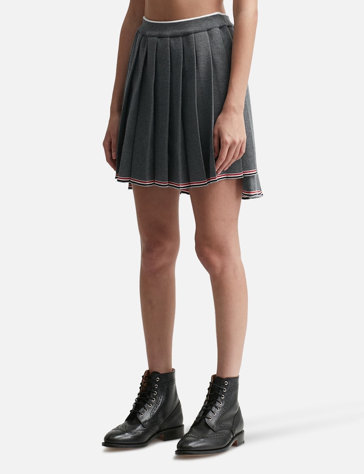Merino Wool Tipping Pleated Mini Skirt Placeholder Image