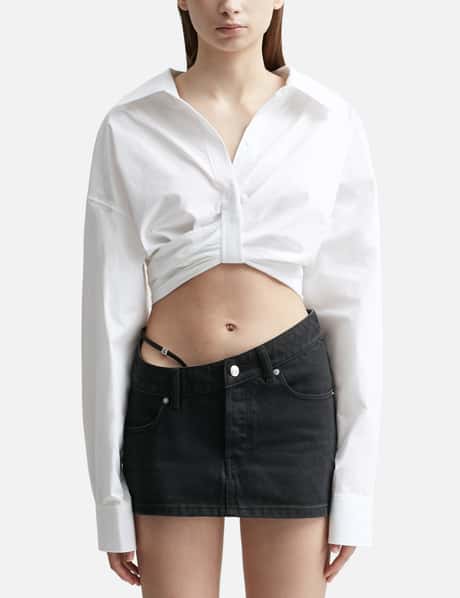 T By Alexander Wang Cropped Button Down Shirt