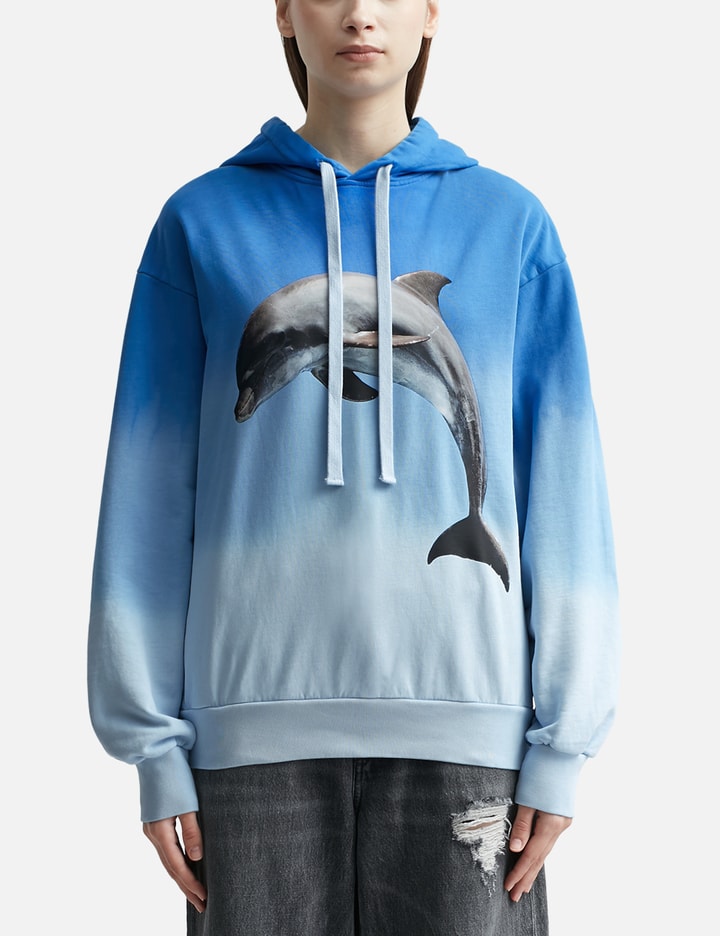 CLASSIC FIT DOLPHIN PRINT HOODIE Placeholder Image