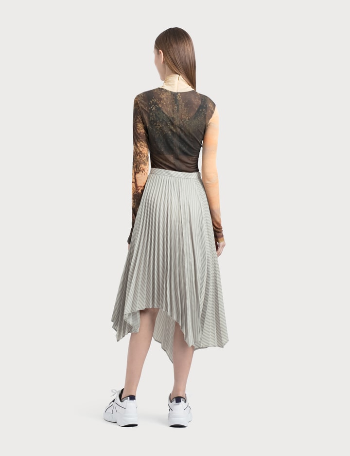 Ilia Stripe Asymmetric Pleated Midi Skirt Placeholder Image