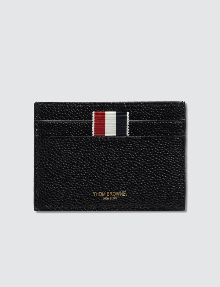 Pebble Grain Leather Single Card Holder with Patent Leather Hector Intarsia Placeholder Image