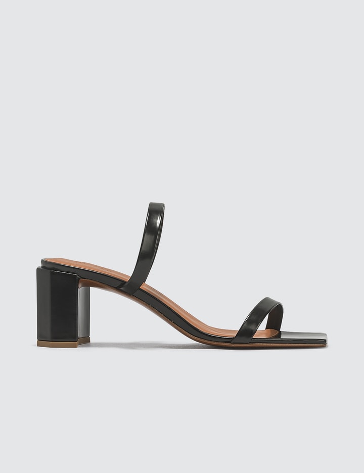 Tanya Black Semi Patent Leather Sandals Placeholder Image