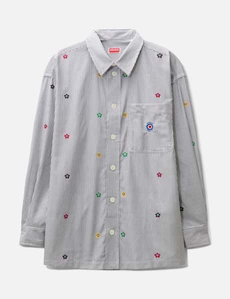 Kenzo Kenzo Target Embroidered Oversize Striped Shirt
