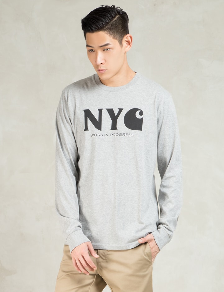 Grey Heather/Black L/S New York City T-Shirt Placeholder Image