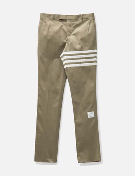 Thom Browne Cotton Twill Knit Seamed 4-Bar Unconstructed Chino Trousers