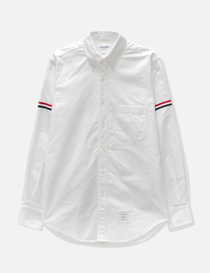 White Oxford Striped Grosgrain Armband Classic Shirt Placeholder Image