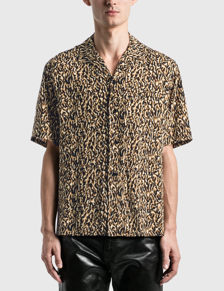 Leopard Print Camouflage Shark Collar Shirt Placeholder Image