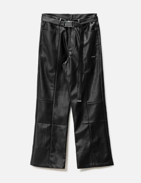 Team Wang TEAM WANG DESIGN CASUAL FLARED FAUX LEATHER PANTS