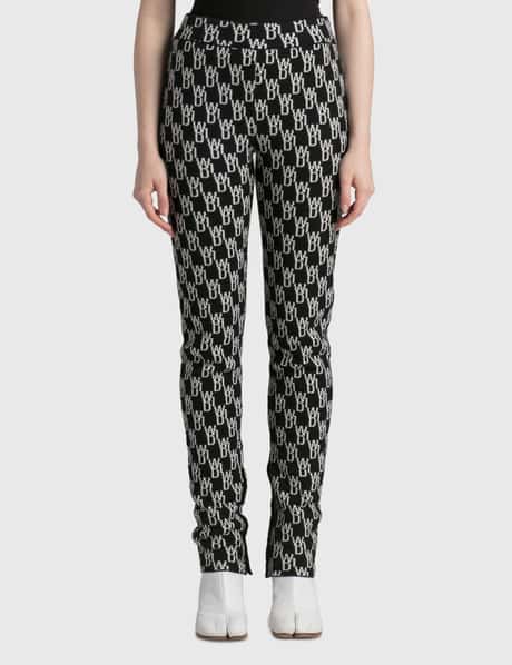 We11done Fitted Knit Jacquard Trousers