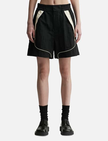 Ader Error Faux Leather Accent Shorts