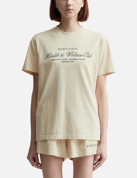 Sporty & Rich H&W Club T-Shirt Cream/Navy