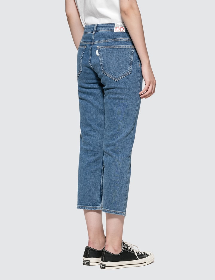 Cropped Straight Fit Jeans With Pleats Placeholder Image