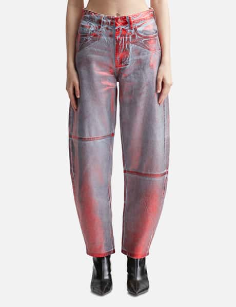 Ganni Red Foil Stary Jeans