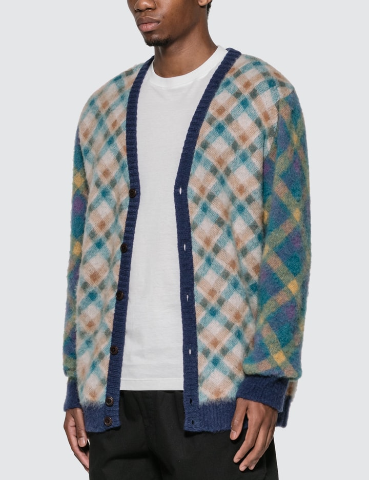 Double Plaid Mohair Cardigan Placeholder Image