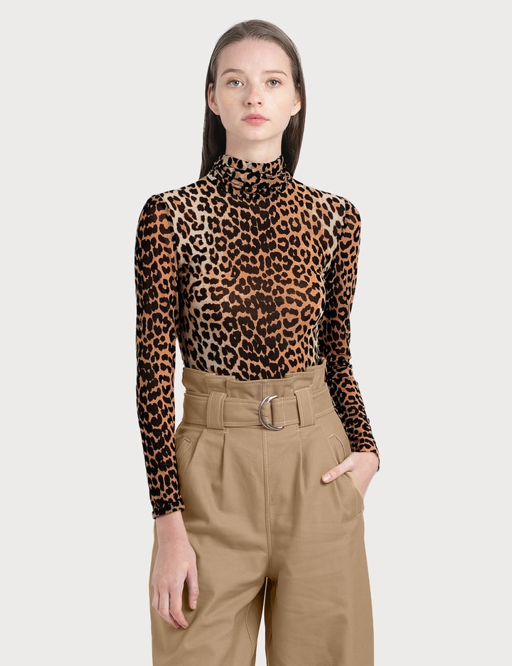 Printed Mesh Leopard Top Placeholder Image