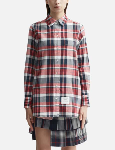 Thom Browne Madras Cotton Open Back Twisted Shirt