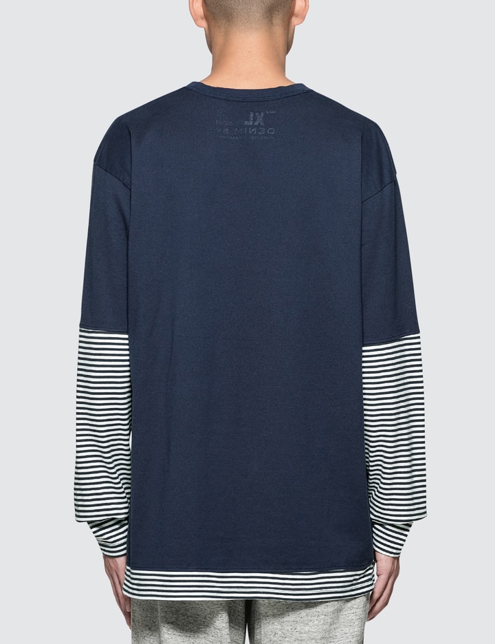 Stripe Fake Layered L/S T-Shirt Placeholder Image