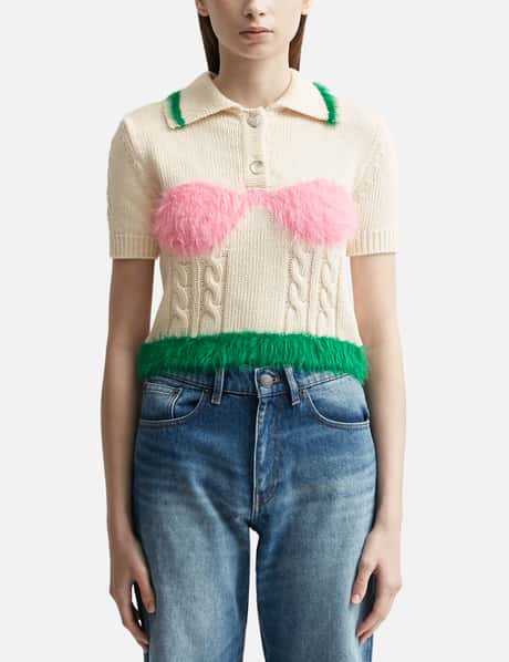 Andersson Bell Hayes Lingerie Intarsia Knit Collar Top