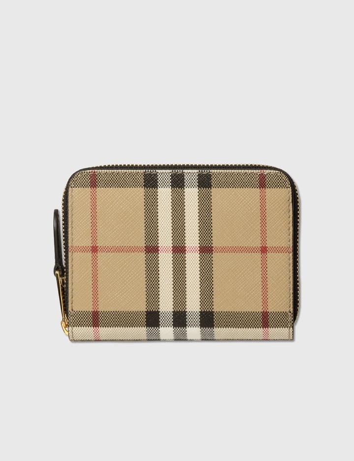 Vintage Check and Leather Zip Wallet Placeholder Image