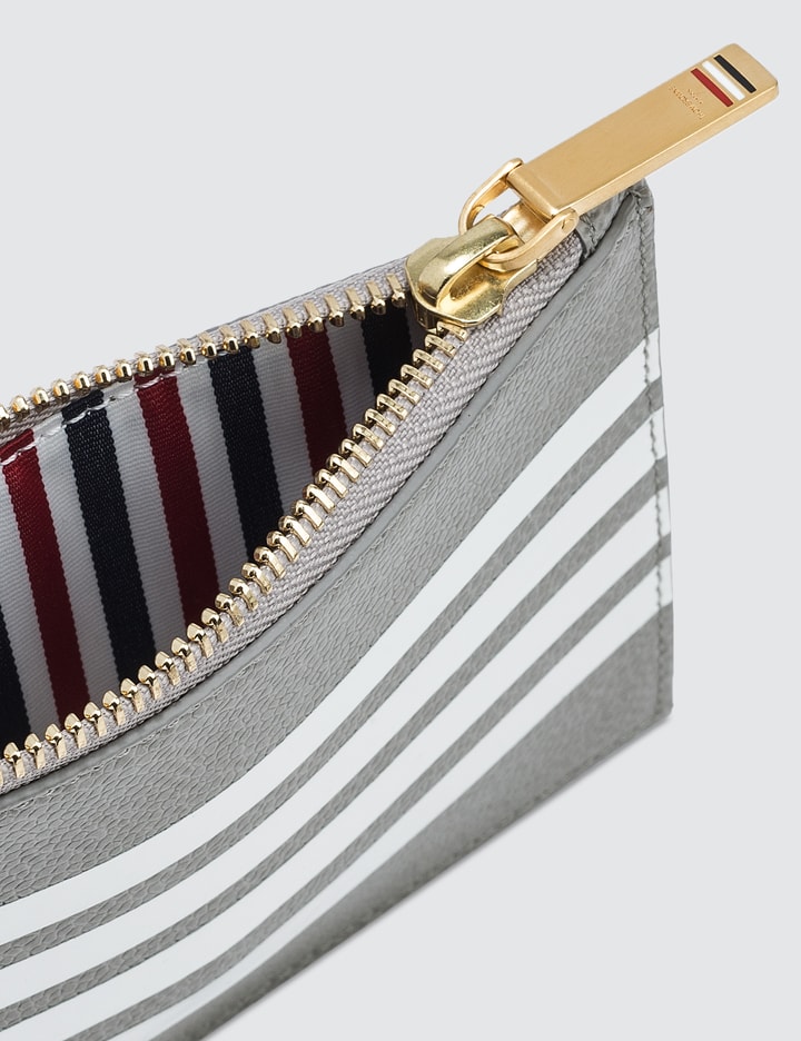 Pebble Grain and Calf Leather Small Coin Purse (14.5 cm) with Contrast 4 Bar Stripe Placeholder Image