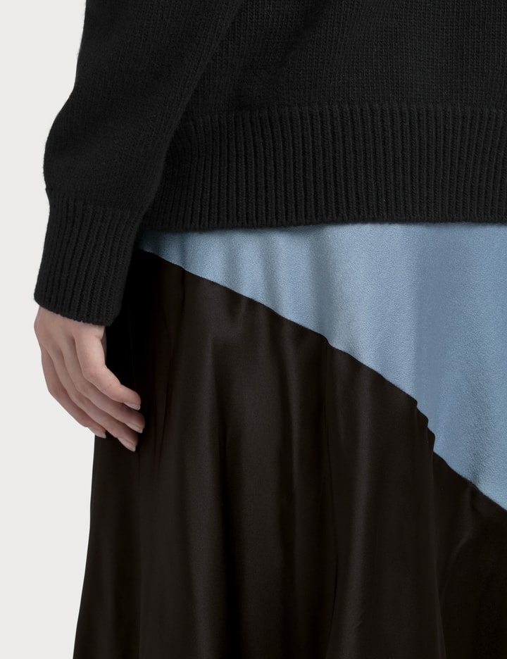 Two-Tone Satin Midi Skirt Placeholder Image
