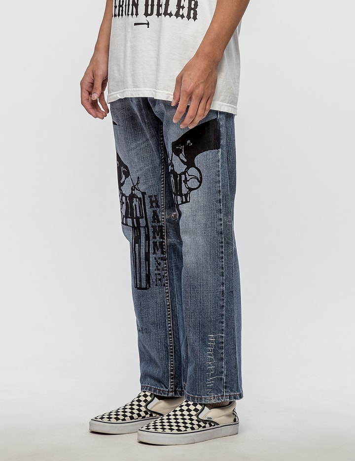 Distressed Levis 514 Jeans with Black Guns Placeholder Image