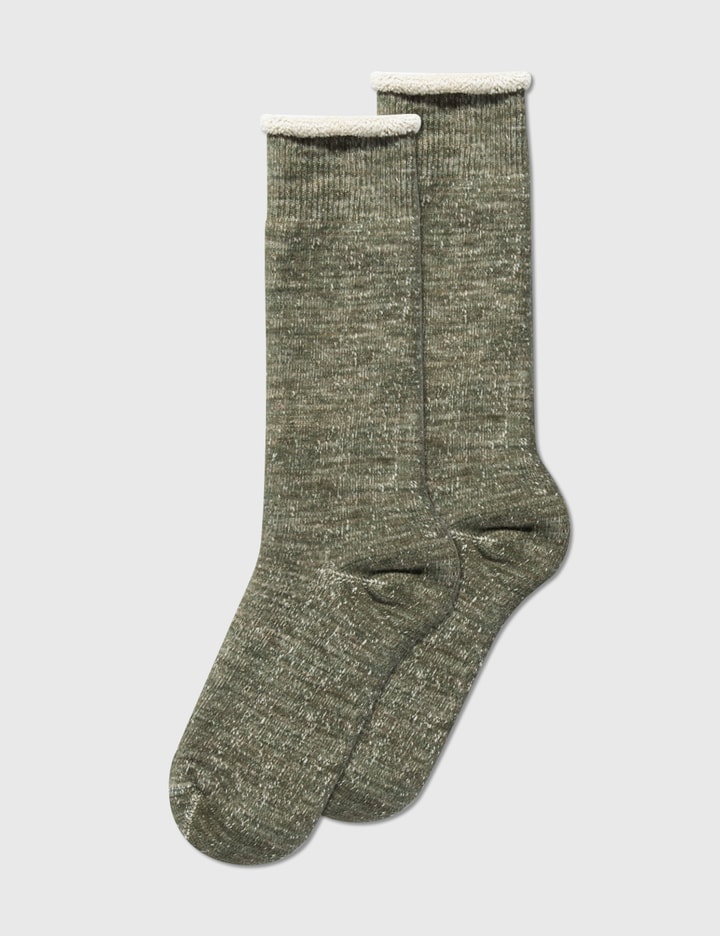 Double Faced Merino Wool And Organic Cotton Crew Socks Placeholder Image