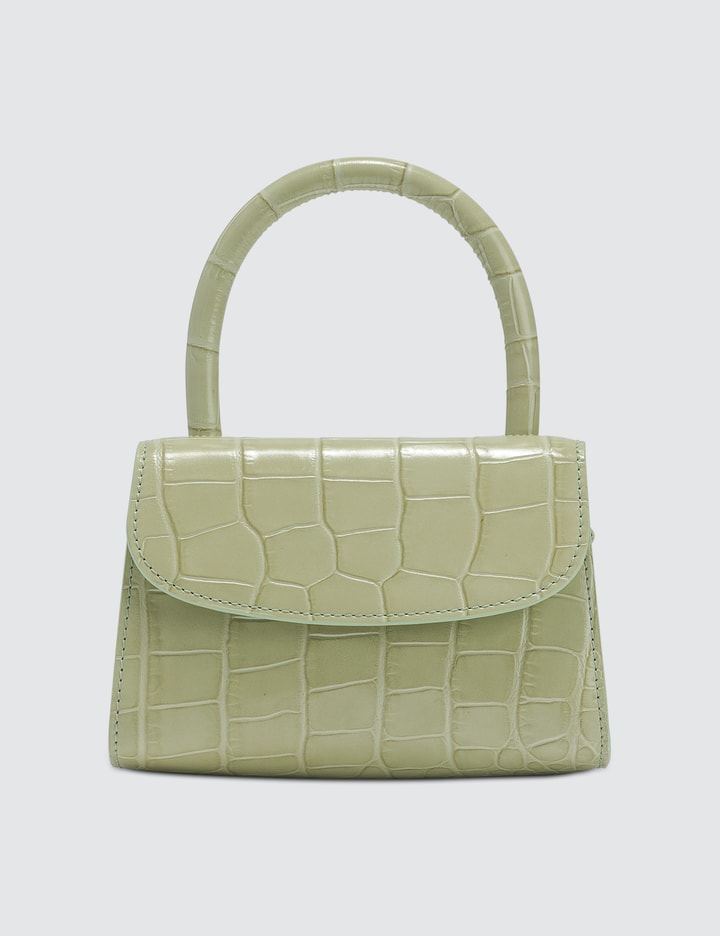 Mini Sage Green Croco Embossed Leather Bag Placeholder Image