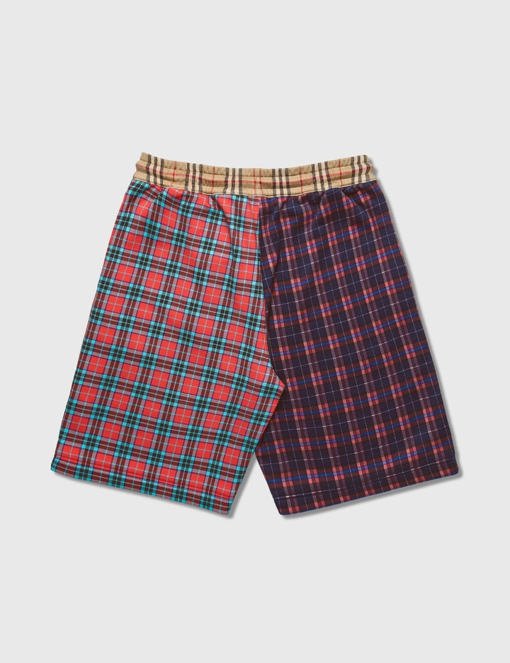 Patchwork Check Cotton Blend Drawcord Shorts Placeholder Image