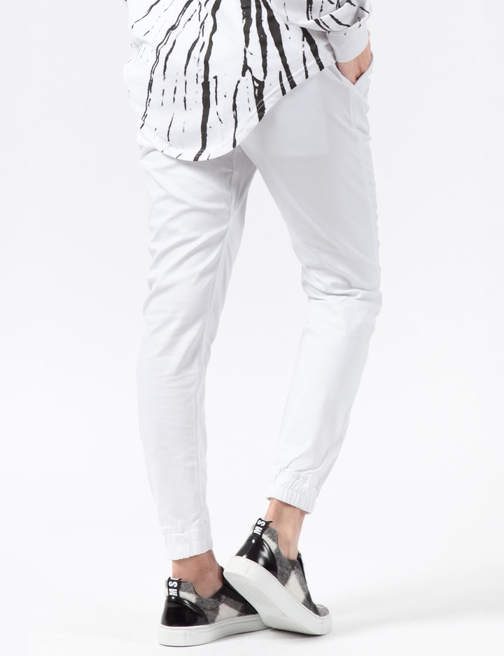White Hanna Stretch Twill Jogger Pants Placeholder Image