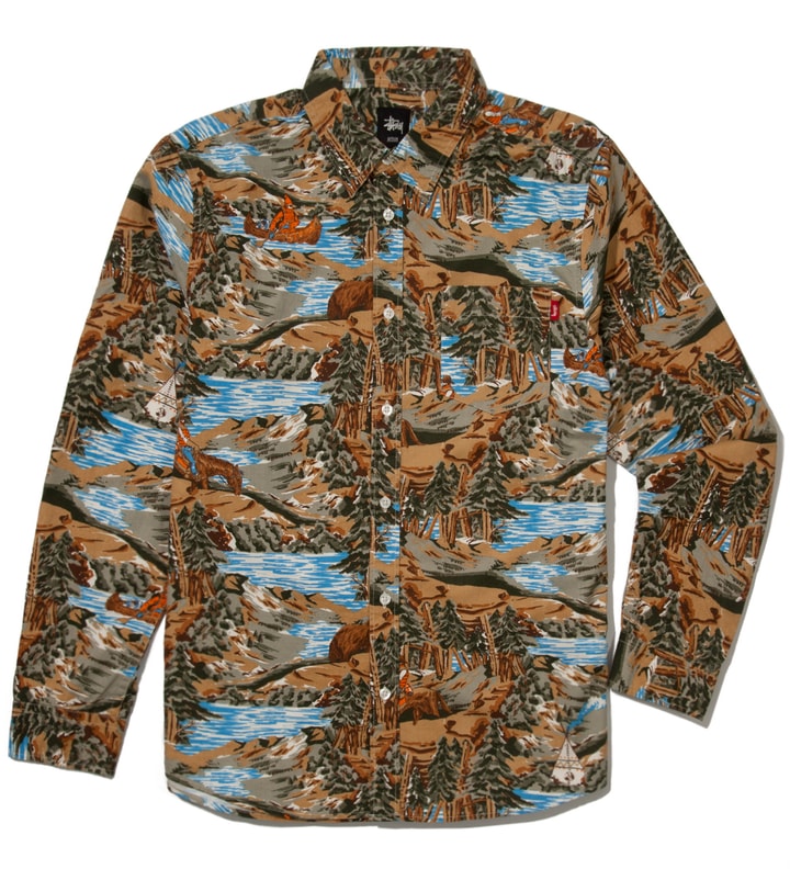 Stüssy - Brown Frontier Shirt | HBX - HYPEBEAST 为您搜罗全球潮流时尚品牌