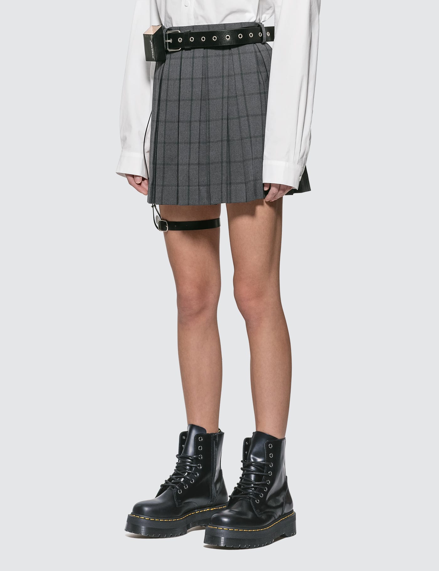 Hyein Seo - Pleated Skirt With Leather Belt | HBX - HYPEBEAST 为您