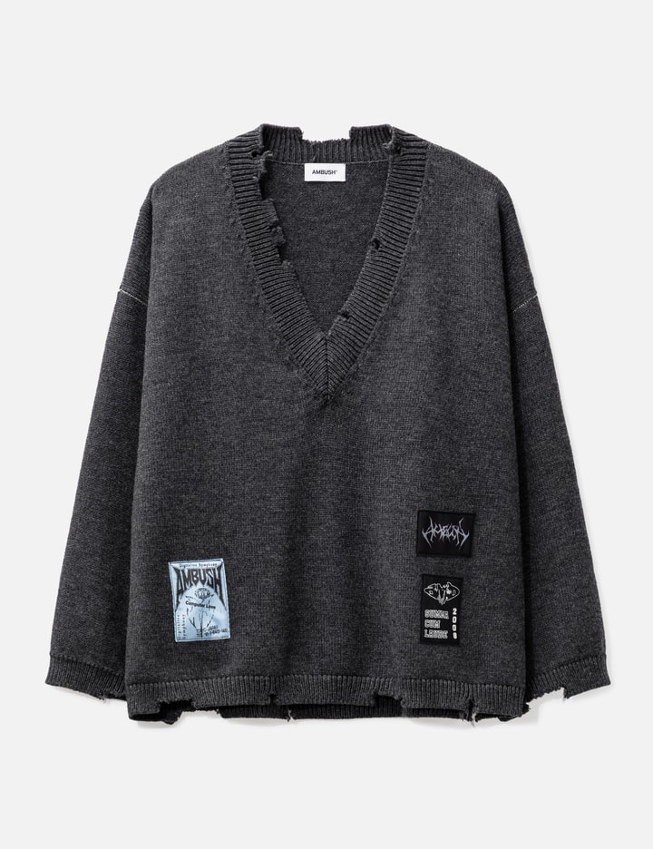 AMBUSH® - V-Neck Patch Knit Sweater | HBX - HYPEBEAST 为您搜罗全球潮流时尚品牌