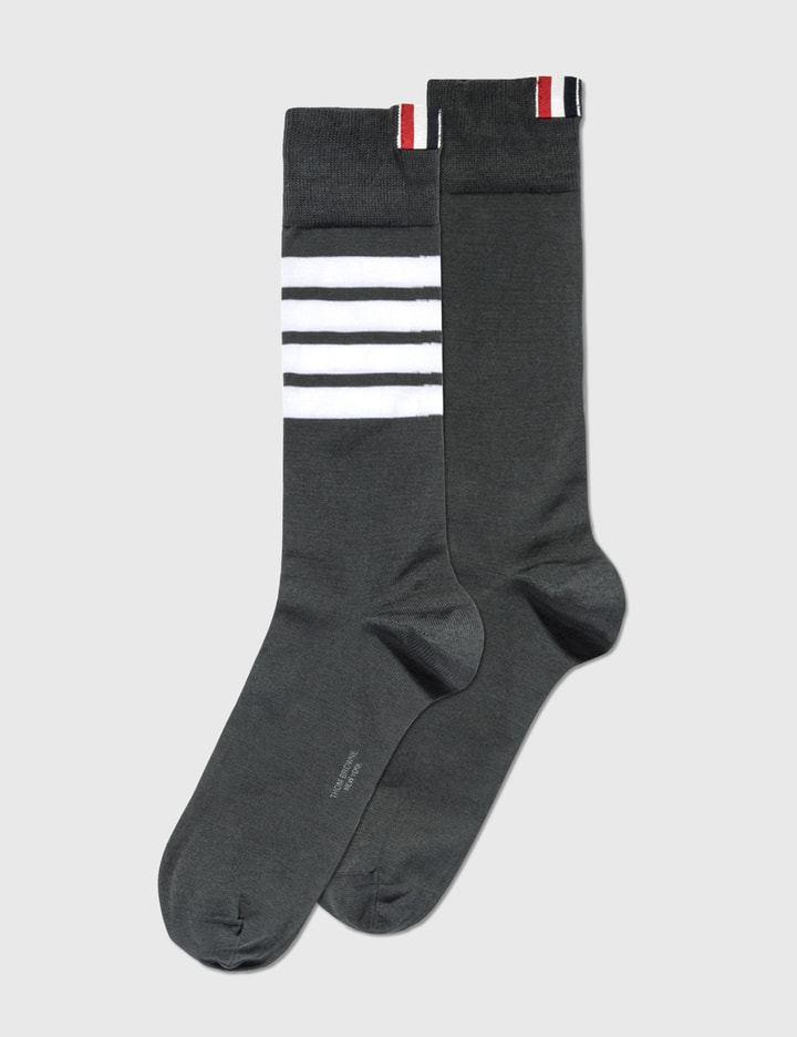 Thom Browne - 4-Bar Mid-Calf Socks | HBX - HYPEBEAST 为您搜罗全球潮流时尚品牌