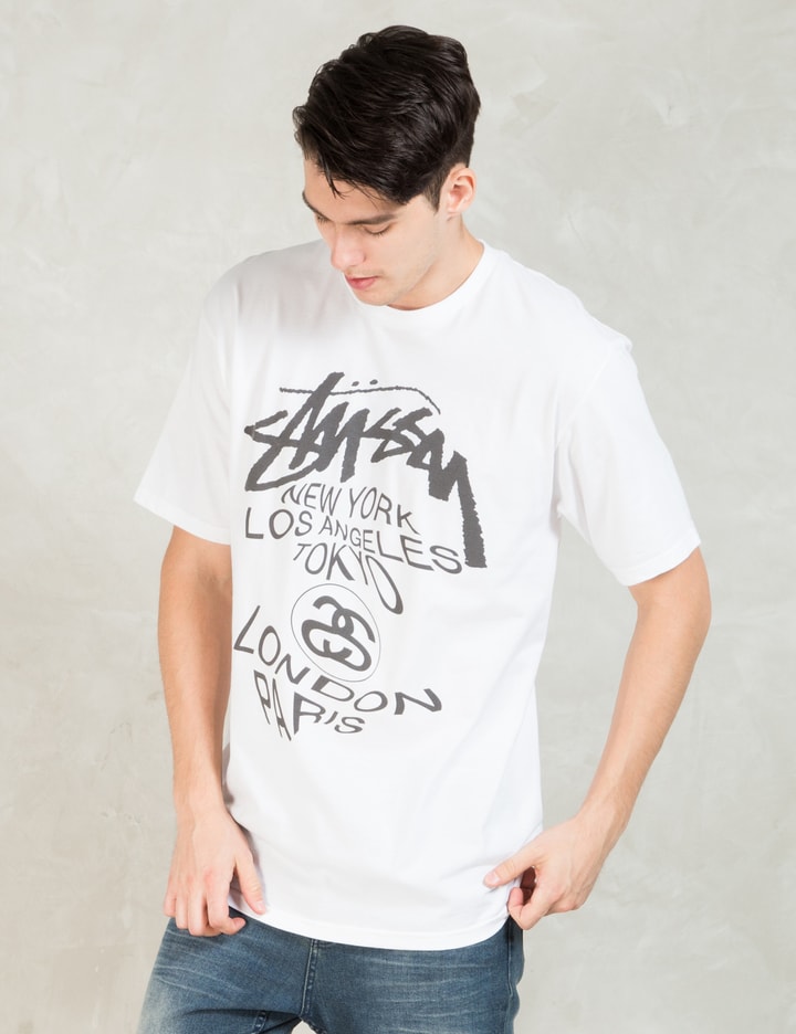 Stüssy - White Wt Warp T-Shirt | HBX - HYPEBEAST 为您搜罗全球潮流时尚品牌