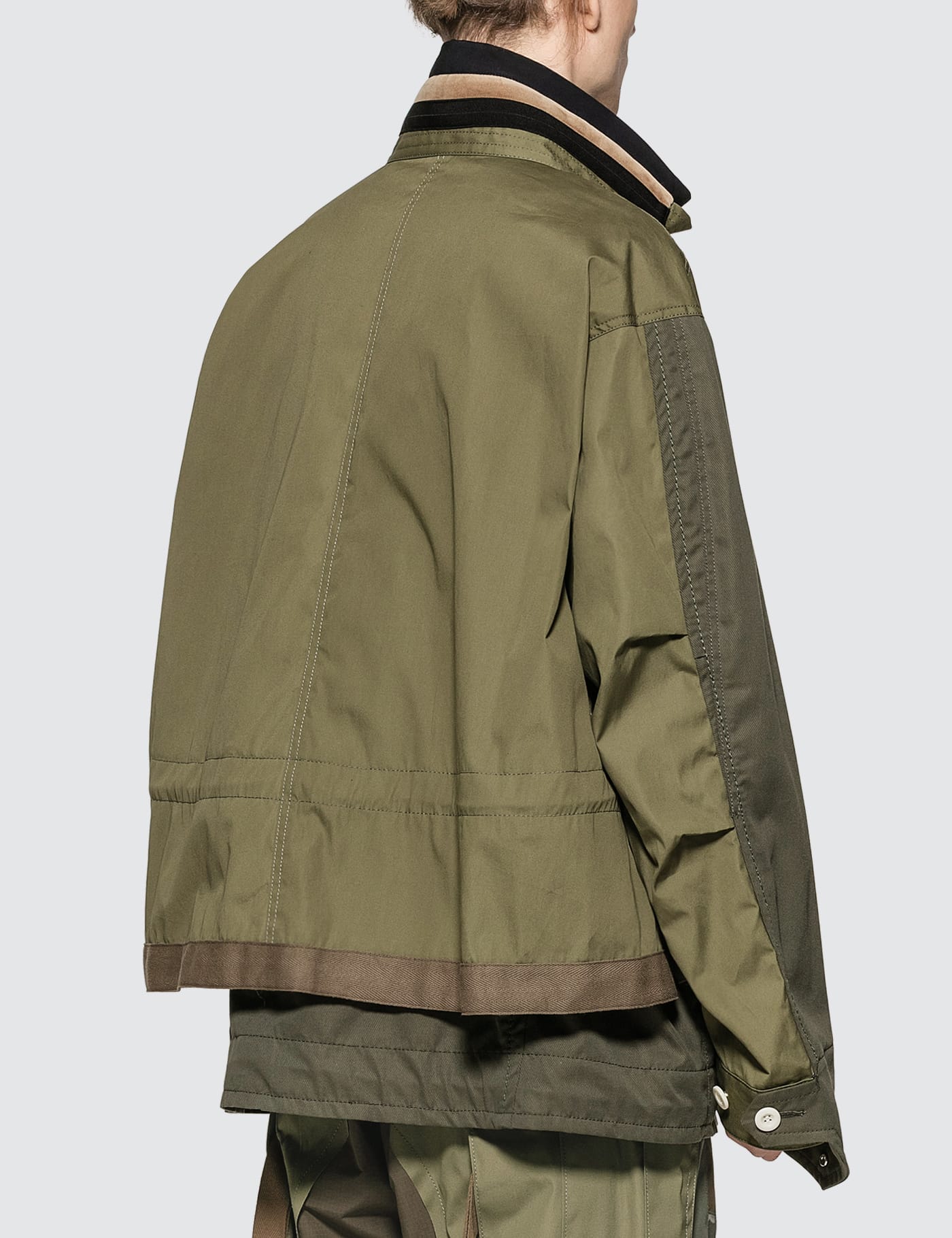 Sacai - Fabric Combo Jacket | HBX - HYPEBEAST 为您搜罗全球潮流时尚品牌