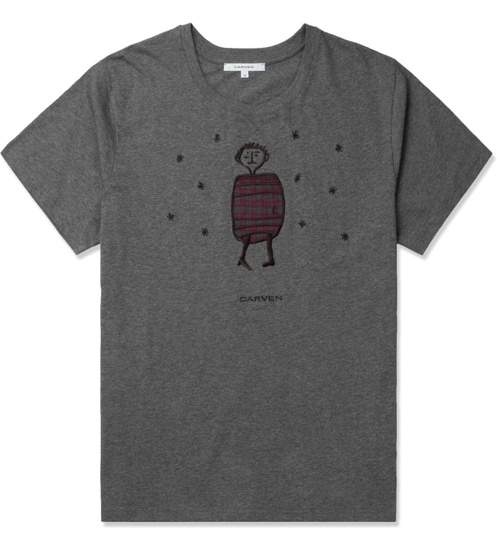 CARVEN - Mottled Grey Little Chap Embroidered T-Shirt | HBX - HYPEBEAST ...