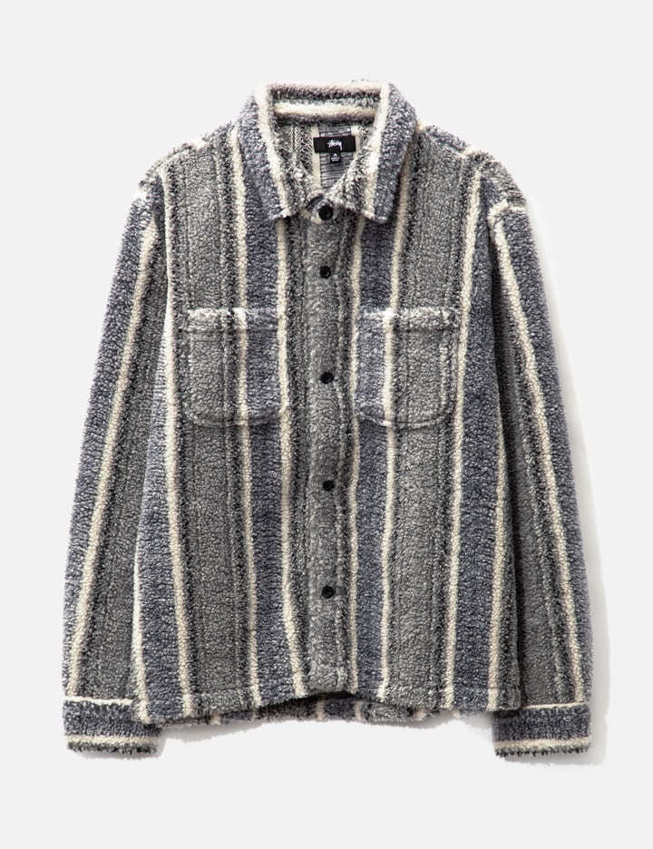 Stüssy - Striped Sherpa Shirt | HBX - HYPEBEAST 为您搜罗全球潮流时尚品牌