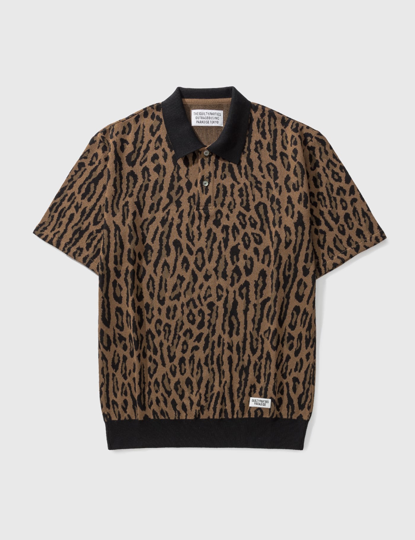 Wacko Maria - Leopard Knit Polo Shirt | HBX - HYPEBEAST 为您搜罗
